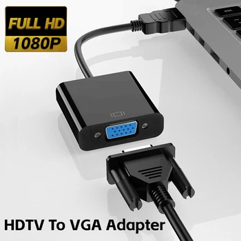 Adaptador hdtv para vga de alta velocidade hdtv um macho para vga fêmea conversor hd scaler cabo de vídeo conversor para computador portátil 1