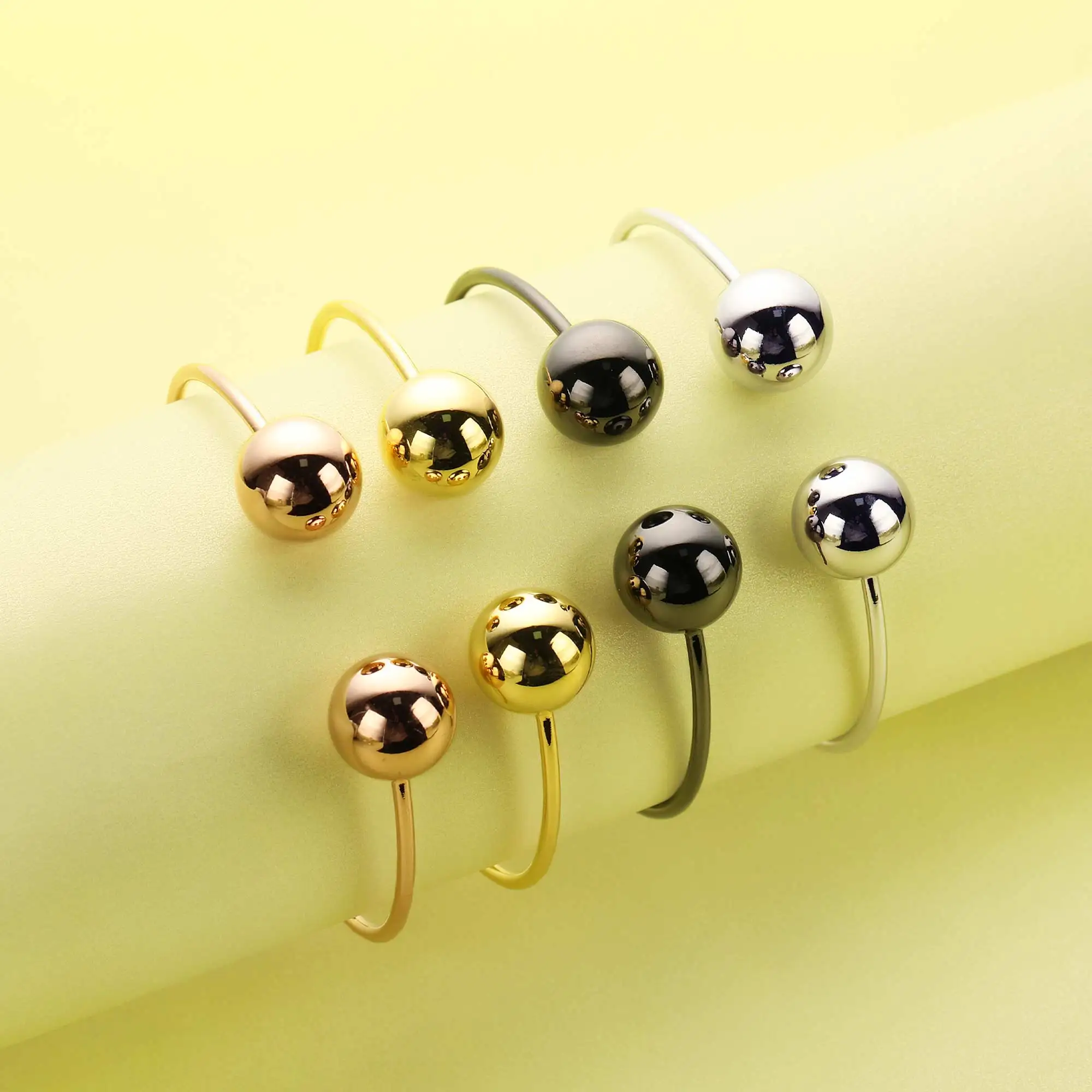 5PcsDoubleBallsWireBangleBraceletDIYBangleSuppliesRoseGold