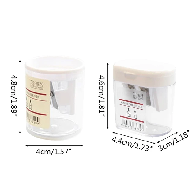 Portable Double Holes Sharpener Clear Round Pencil Sharpener Gift Fo Students 6