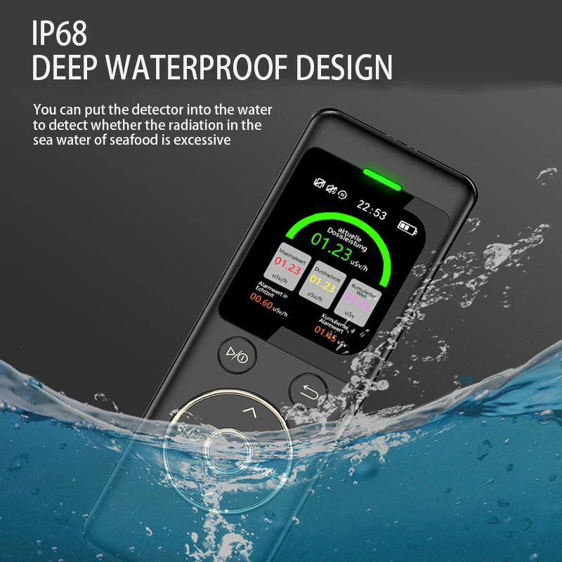 Waterproof Nuclear Radiation Detector Geiger counter High Precision X ray Beta Gamma Radioactivity Tester Dosimeter