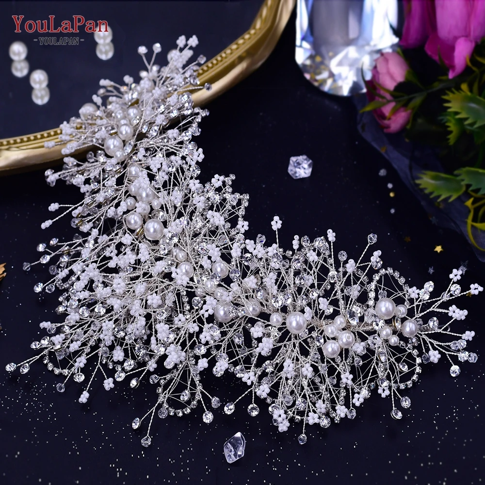 Wedding Crown Fascinators Multilevel Pearl Rhinestone Wedding Hair Accessories Fancy Bridal Headpieces YouLaPan HP245 hair accessories bridal hair accessories crown headband bridal jewelry set fascinator hats