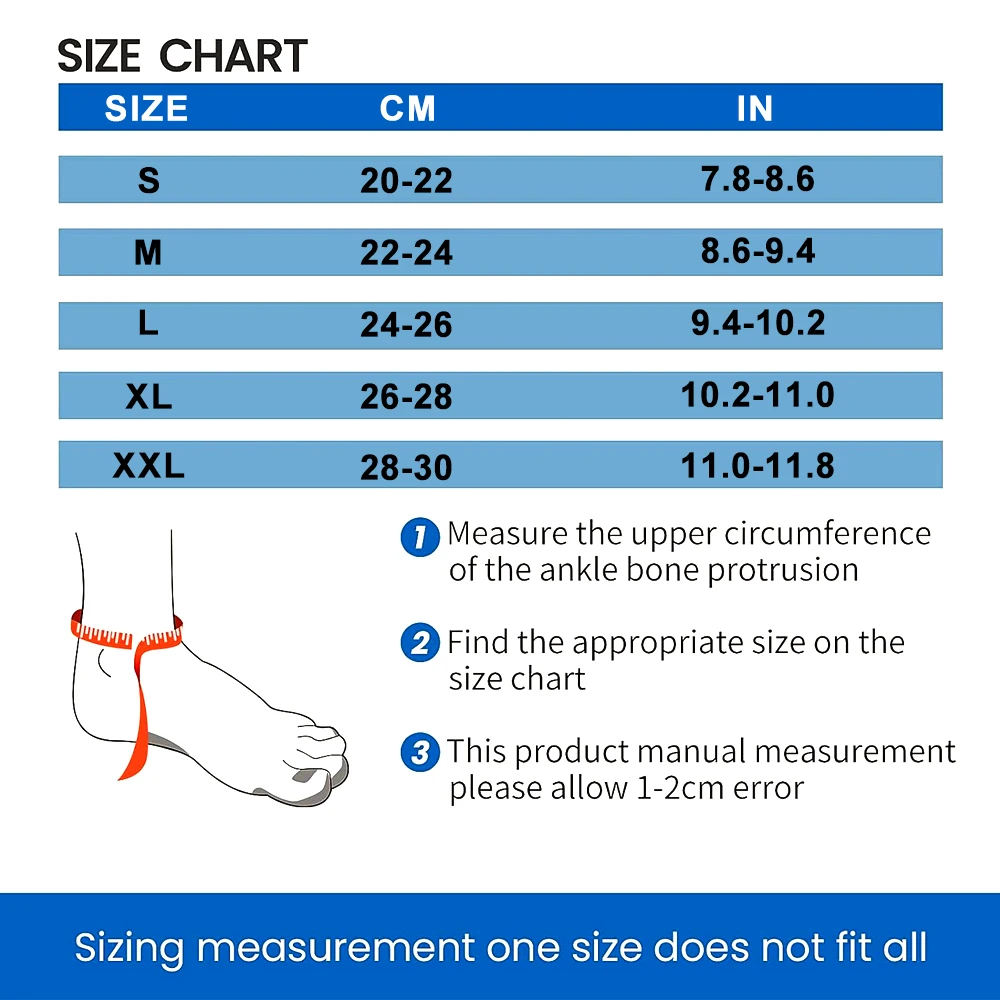 Adjustable Compression Ankle Sleeve Socks Brace for Tendonitis Swelling Pain 1Pcs Women Men