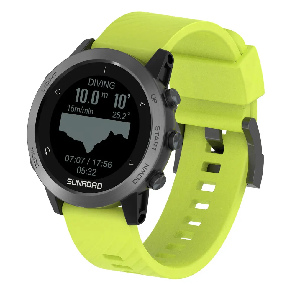 Sunroad 스마트 워치 T5 10ATM GPS 방수 야외 스포츠 다이빙 고도계 기압계, 심박수 bp 전문 GPS 시계