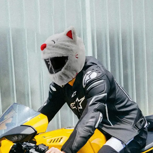 Copri Casco Moto In Peluche FunnyRiders - Accessorio Decorativo E Protettivo Per Caschi Integrali, Misura Unica