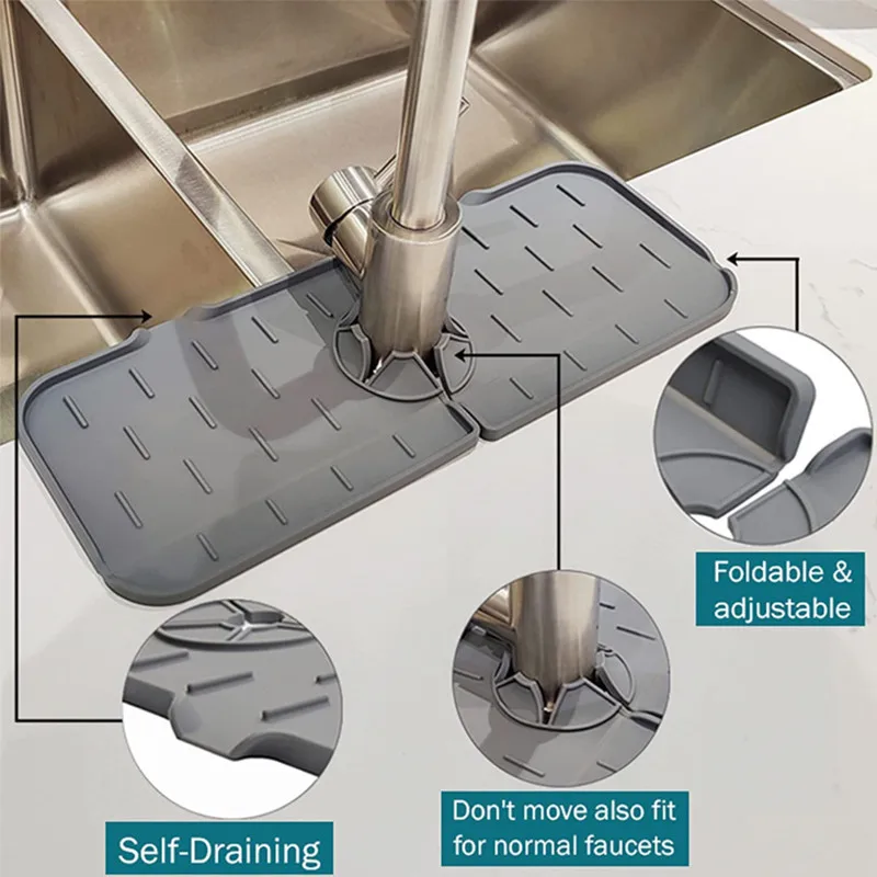 Kran silikonowy klasy spożywczej rozpryskowa podkładka wodna wkładka chłonna zlewozmywania i odprowadzania wody podkładka zabezpieczająca akcesoria kuchenne