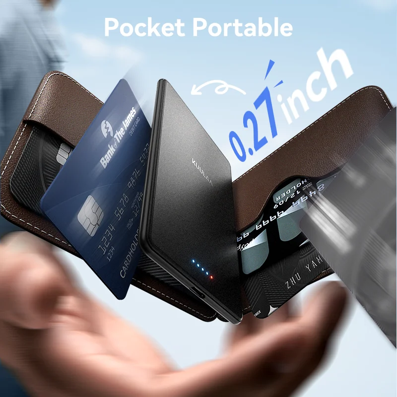 KUULAA Thin Wireless Power Bank Magnetic 5000mAh Portable Fast Charging 20W External Battery for Magsafe For iPhone 16 15 14 13 5