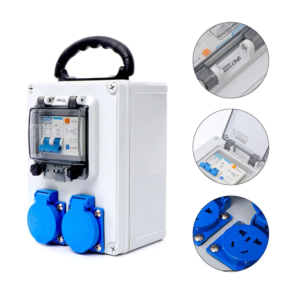 

Portable Outlet Box Construction Power Distributor Wall Power Distributor With Switch 10 A 250 V 2P Portable Outlet Box Tool