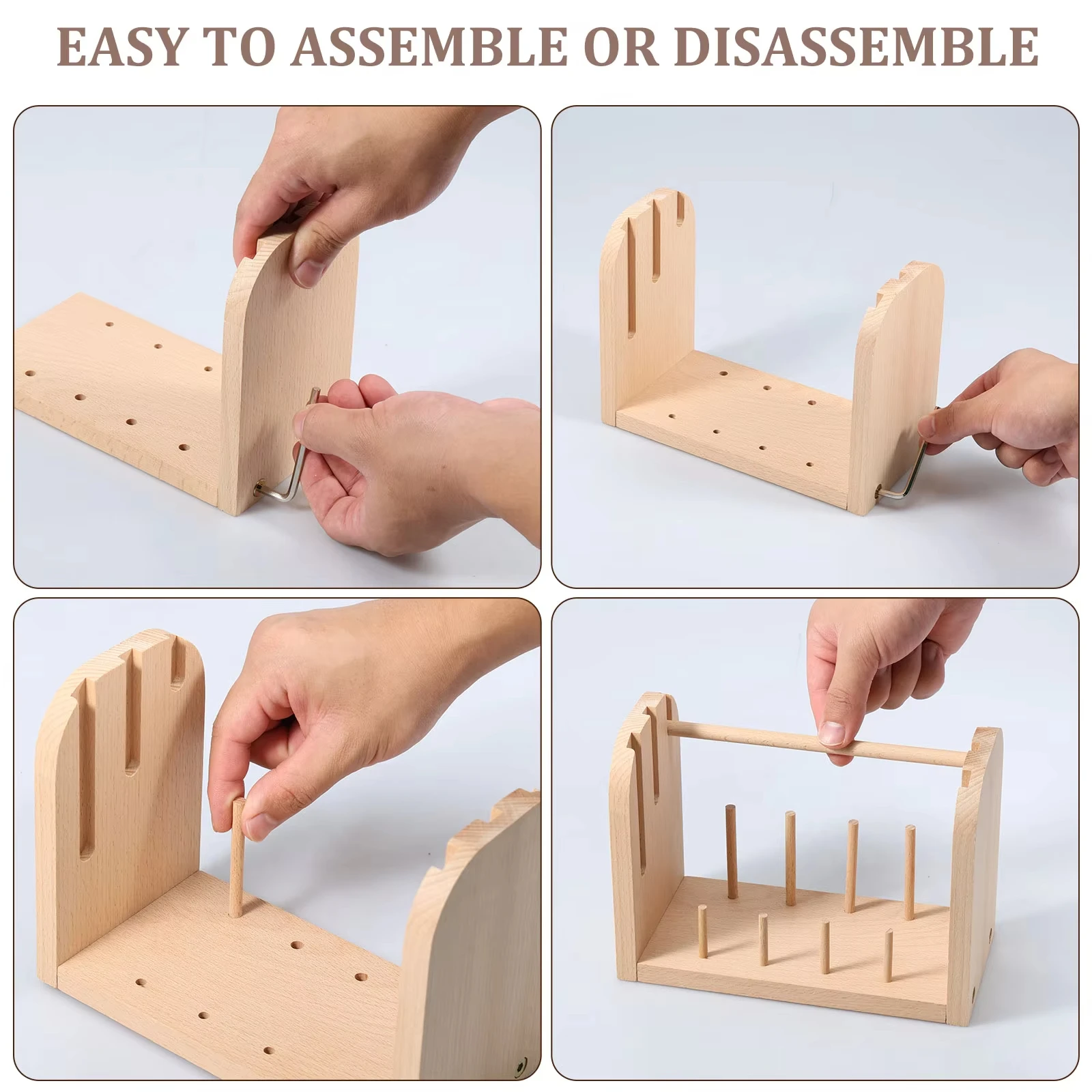 Knitting Tool Organizer Yarn Storage Organizer Yarn Holder Embroidery Floss Organizer Wooden Spools Holder Stand Detachable Crochet Yarn Holder Rack Sewing Thread Spool Thread Organizer Crochet Yarn Supplies