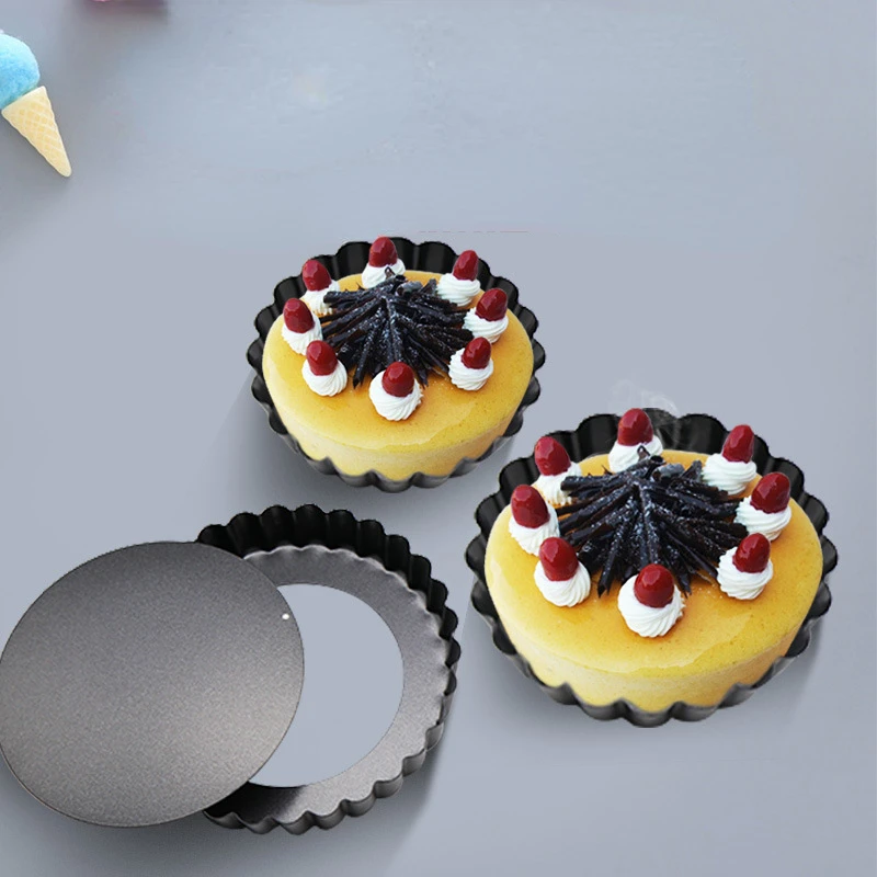

Non-Stick Tart Quiche Flan Pan Molds Pie Pizza Cake Round Mould Removable Loose Bottom Fluted Heavy Duty Pie Pan Bakeware
