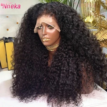 250 Density Water Wave 13X6 13X4 Hd Transparent Lace Deep Wave Frontal Wigs Pre Plucked Human Hair Curly Wigs For Black Women 1