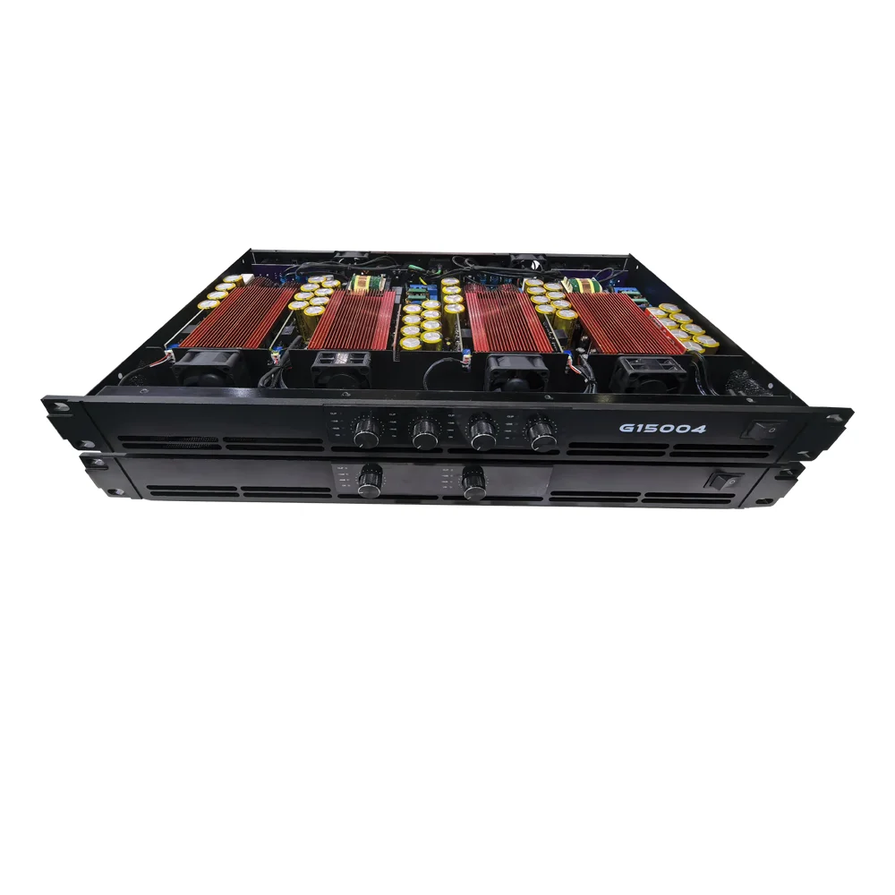 ShennDare G15004 전문 디지털 고출력 증폭기 4x1500w 클래스 D 오디오 DJ 서브우퍼 증폭기 1U 2/4 채널 라인 어레이 스피커 프리 사운드 증폭기 스테이지 KTV