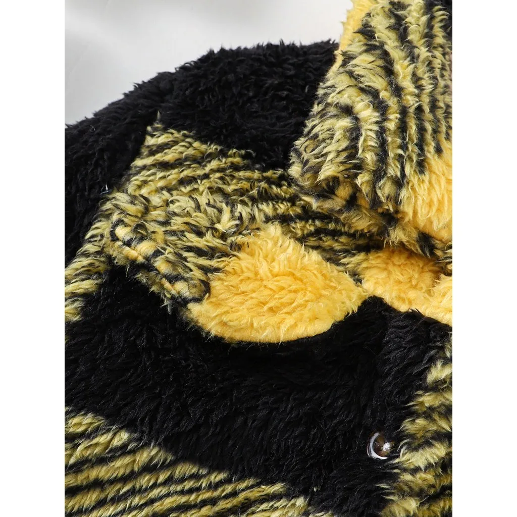 Toddler Baby Boys&Girl Warm Plush Long Sleeved Jackets in Winter Plaid Coat Button Cardigan Fashion Baby Clothes 0-3 Years