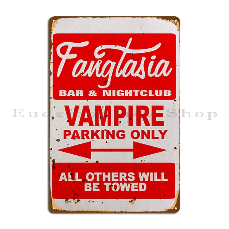 Истинная кровь Fangtasia парковка только металлический налет проектирование паба клуба бара гостиной дизайнерский жестяной знак плакат