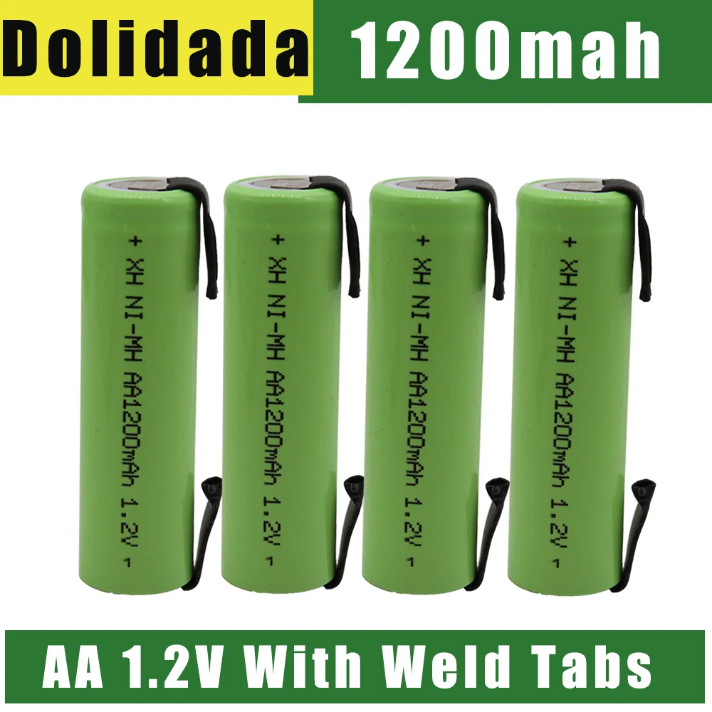 1.2v AA Battery 1200mah 2a Nimh Rechargeable Batteries With Solder