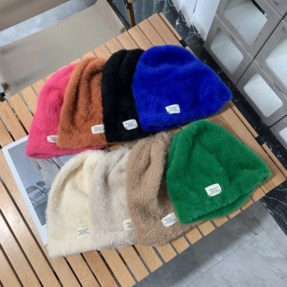 Waterproof mink hats fashion rabbit fur woman winter hat solid color