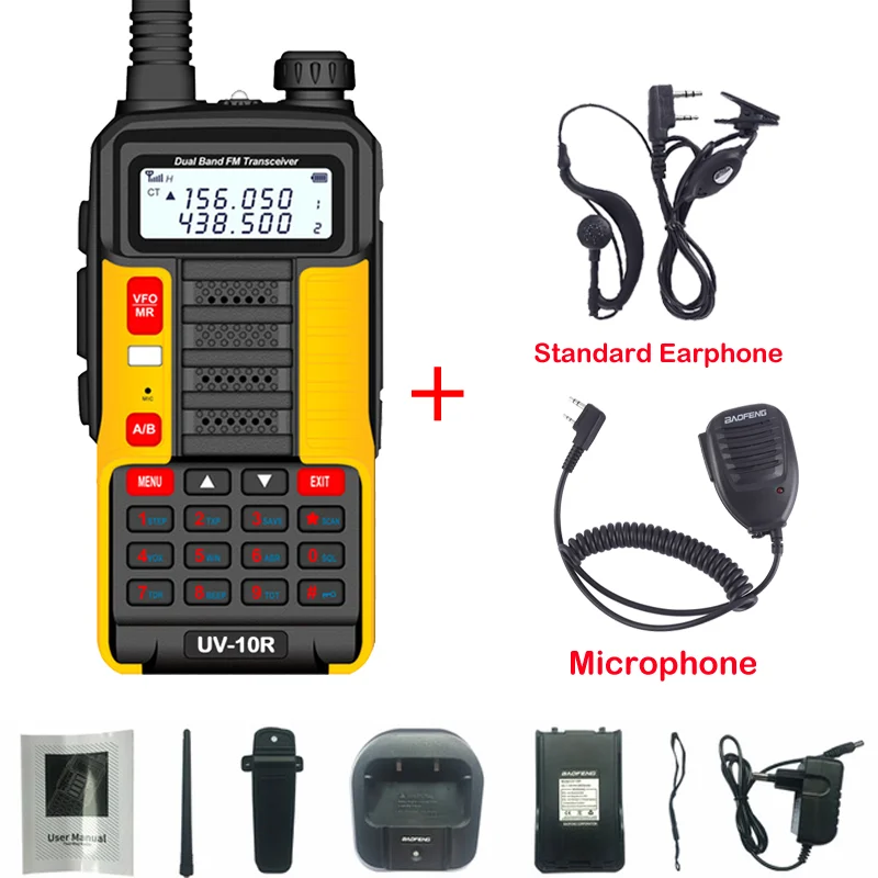 2022 Baofeng Professional Walkie Talkie UV10R Plus 30km 128 Channels VHF UHF Dual Band Two Way CB Ham Radio For Hunt Forest City best walkie talkie Walkie Talkie