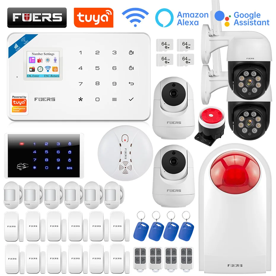 Fuers W181 Gsm Wifi Tuya Smart Home Alarm System Kit Wireless Alarm Security System 3mp Ip