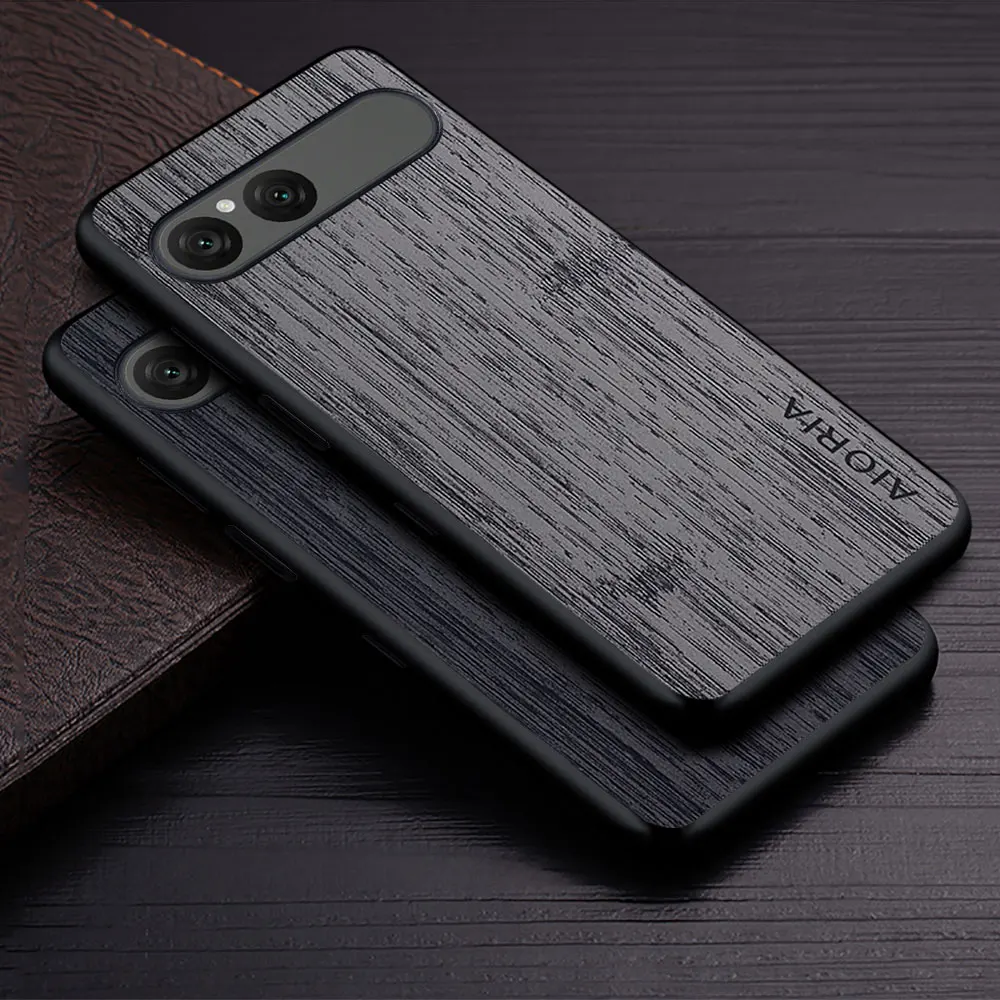 Luxury Bamboo Wood Pattern Leather Phone Cover Case