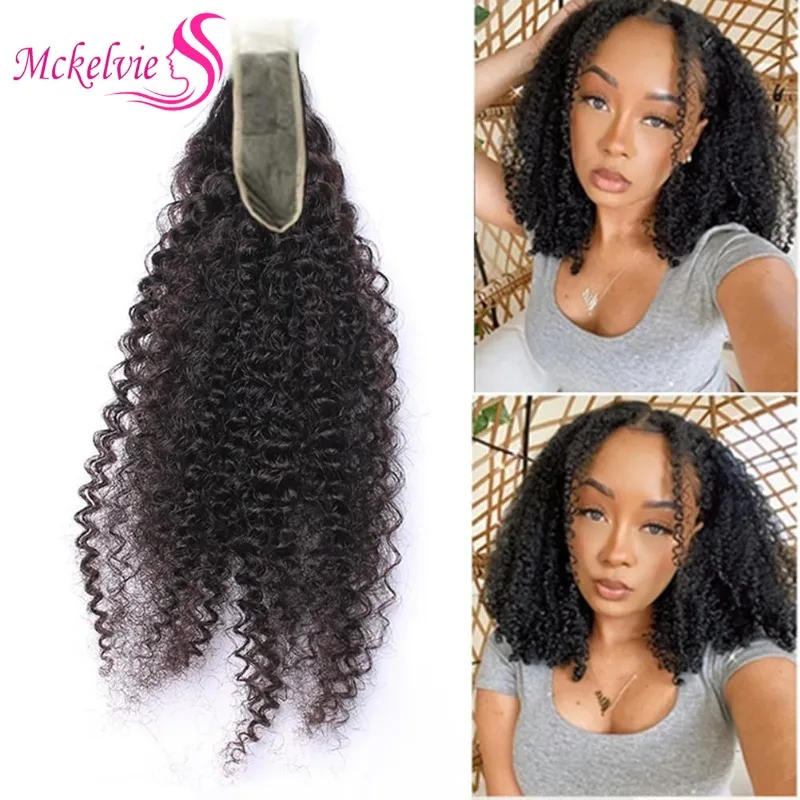 Afro Kinky Curly 2x6 Lace Closure Human Hair for Women Brazilian Remy Hair Afro Curly Transparent Lace Closure