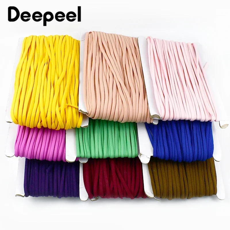10/20 미터 Deepeel 3/5mm 나일론 탄성 밴드 오일 코어 로프 머리 탄력 테이프 귀 교수형 마스크 밧줄 신발 의류 액세서리