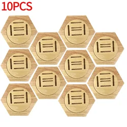 Hexagonal Honeycomb Wooden Medal Display Racks - Elegant Wall Decoration (10pcs)