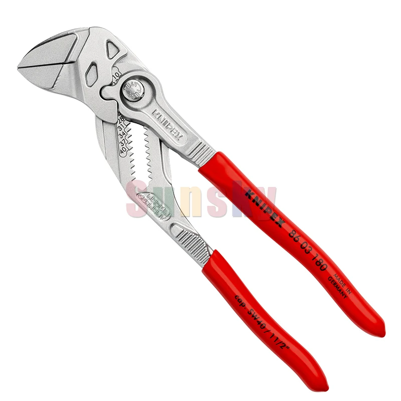 Knipex7PliersWrench8603180AdjustableWrenchHybridToolSmooth
