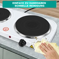 BRIEFNESS Plaque de cuisson électrique portable 2500W 1000W Double brûleur Céramique Inox 5 niveaux 3