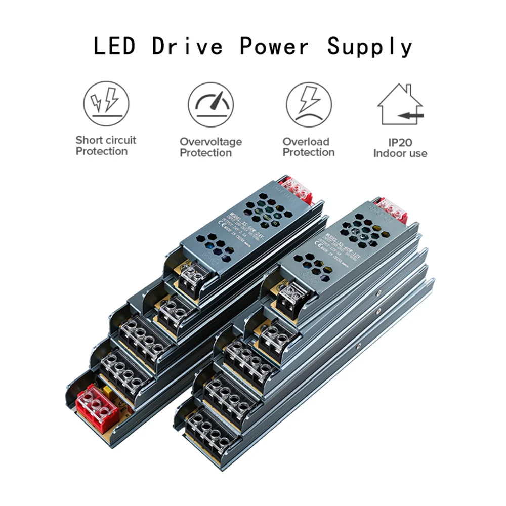 LED Drive Power Supply Ultra Thin LED Lighting Transformers Adapter DC 12V 24V 60W-400W Power Supply Driver Converter Lamp Tools