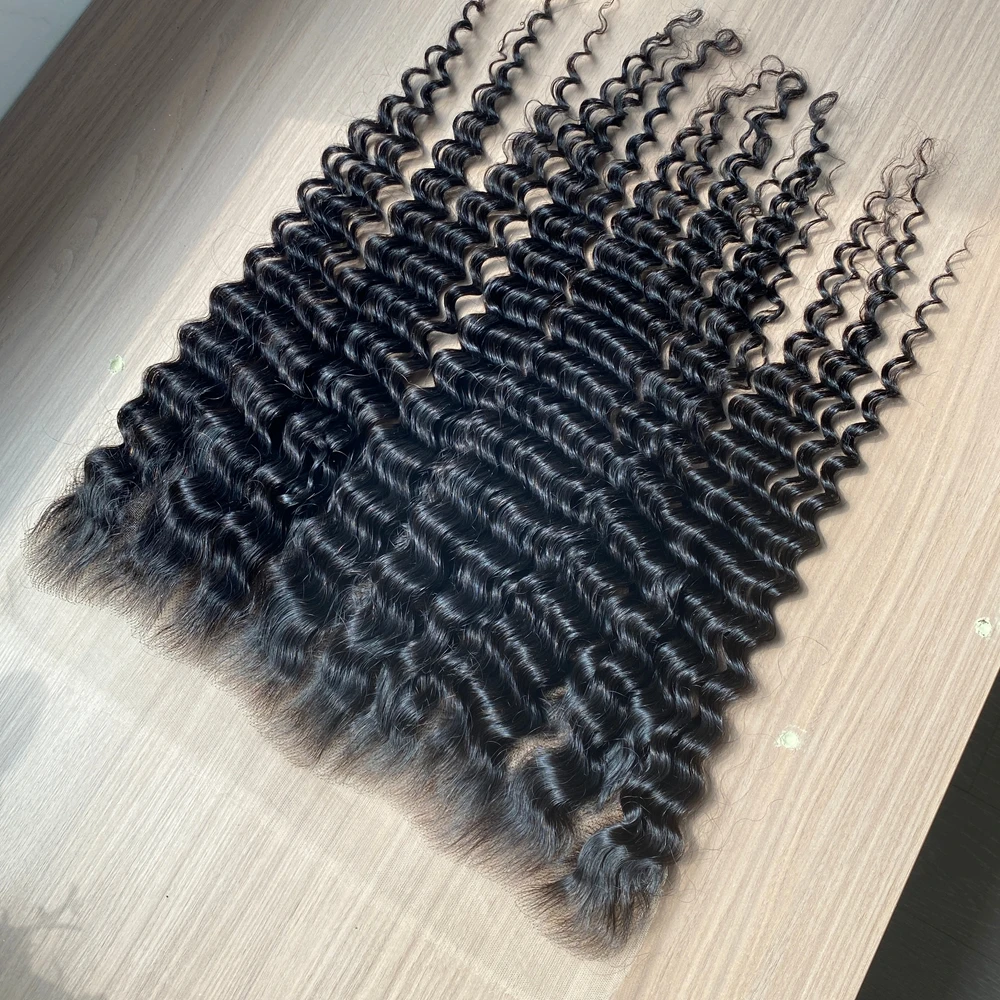 Deep Wave Skinlike HD Lace 13X4 Ear to Ear Lace Frontal Closure Melt SkinsPre-Plucked Invisible HD DDEEP Wave Human Hair