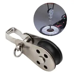 5pcs Stainless Steel Pulley Block Hanging Wire Towing Wheel Swivel Lifting Rope for Crane Marine Sailing Dropship