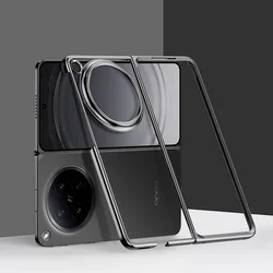 Ultra Thin Electroplated Transparent Shockproof Phone Case - Hard PC Cover for OPPO Find N5 (Black)