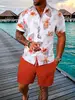 Summer Tropical Plants 3D Print Men Shirt Sets Fashion Short Sleeve Shirt Oversized Casual Beach Shorts Streetwear Suits Clothes 3