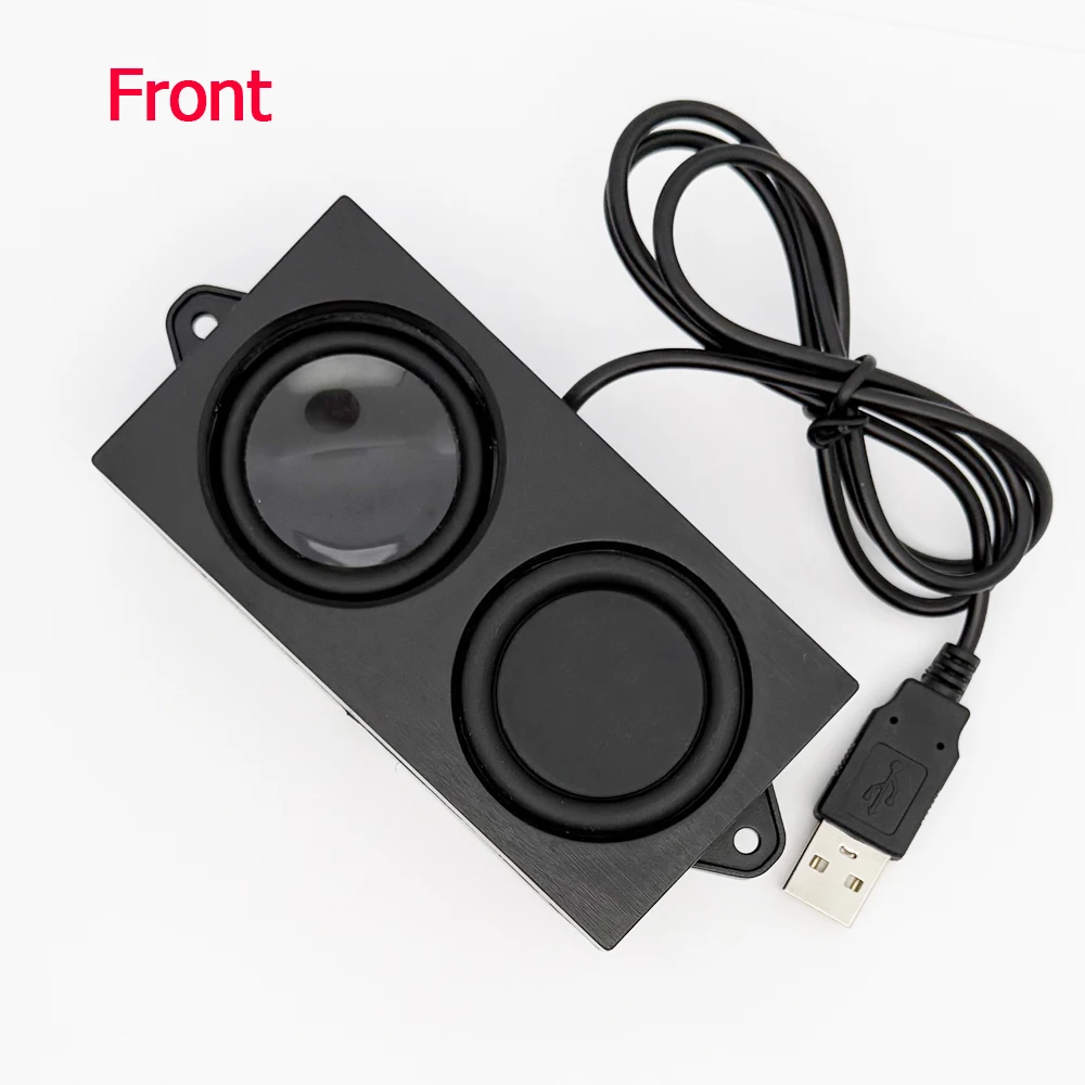 Compact 5W USB Laptop Speakers with Built-in Sound Card and Woofer
