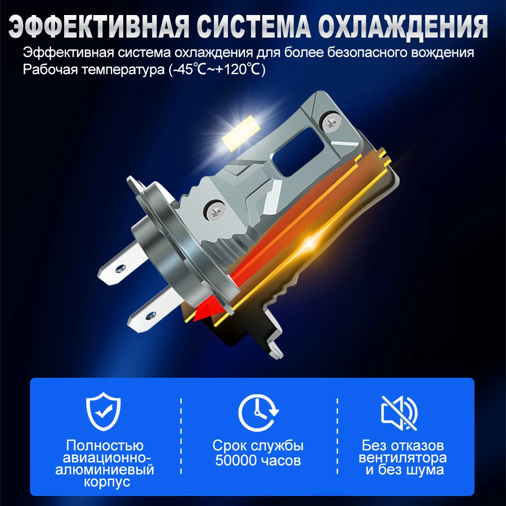 TOAUTO H7 LED 헤드라이트 전구 100W 20000LM CPS LED 캔버스 자동차 램프 6500K LED 라이트 전구 자동차 12V 트럭 헤드라이트용