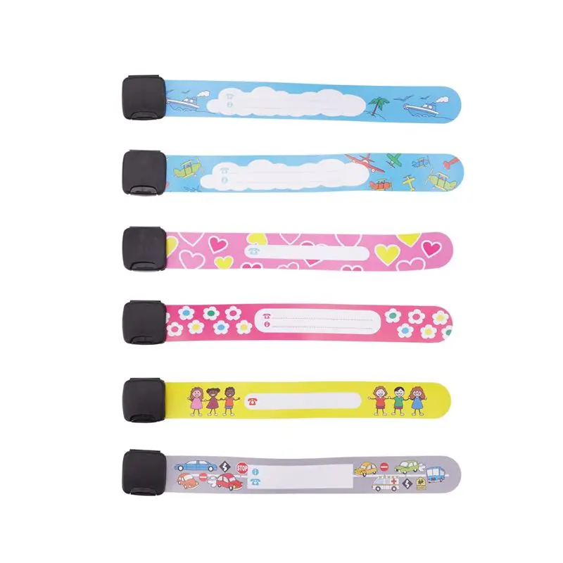 Children Outdoor Safe Anti-lost Wristband Safety Recognition Bracelet Kids Adjustable Waterproof Wristband 8Pcs/Set