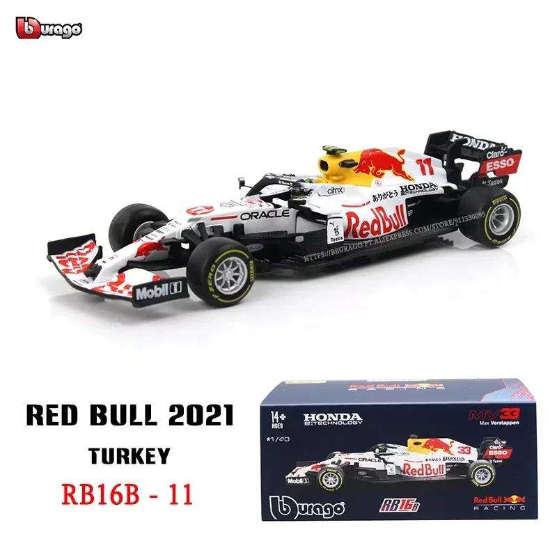 Bburago 1:43 F1 Red Bull RB16B Turkey GP 33 Verstappen 11 Perez  Alloy Diecast  Car Model Toy Collection Boy Gift 3