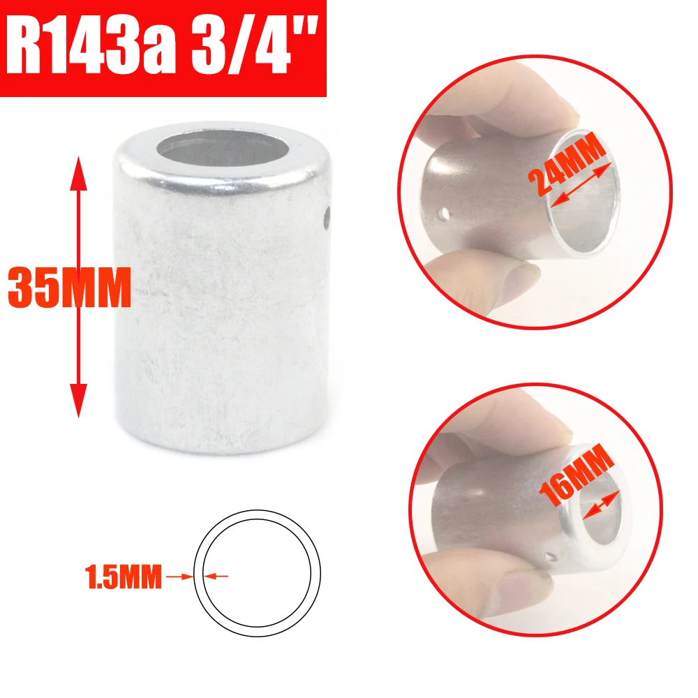 Aluminum ferrule A/C gas hose pipe crimp sleeves R12 R134A 3/8'' 1/2'' 5/8'' 3/4'' hose air conditioning joint 4pcs/Pack aluminum ferrule
