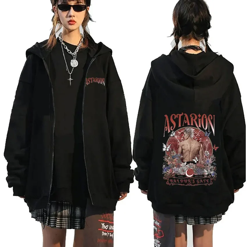 

Astarion Baldur's Gate 3 Zipper Hoodie Men Retro Gothic Pullover Zip Up Sweatshirt Aesthetic Oversized Jacket Hoodies Streetwear