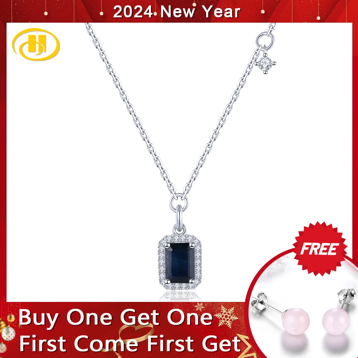 

Natural Sapphire 925 Sterling Silver Necklace 1.15 Carats Genuine Gemstone Anniversary Gift Classic Style Fine Jewelry