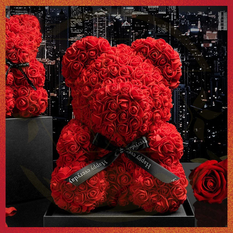 Teddy Bear Valentine's Day Artificial Roses Bears Flower Teddy
