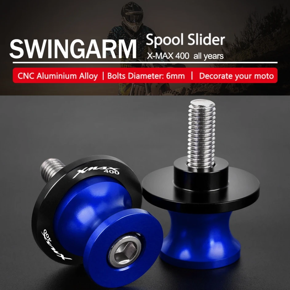 

Мотоциклетные катушки Swingarm, задняя подставка, винты, слайдеры, аксессуары для YAMAHA XMAX400 XMAX-400 1999 2021 2022, все годы