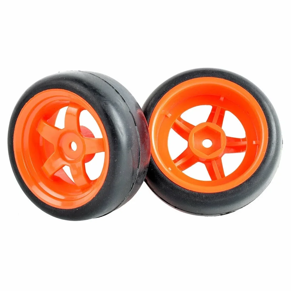 Lot De 4 Pneus En Caoutchouc Avant Arrière RC Et Jantes à 6 Rayons Pour