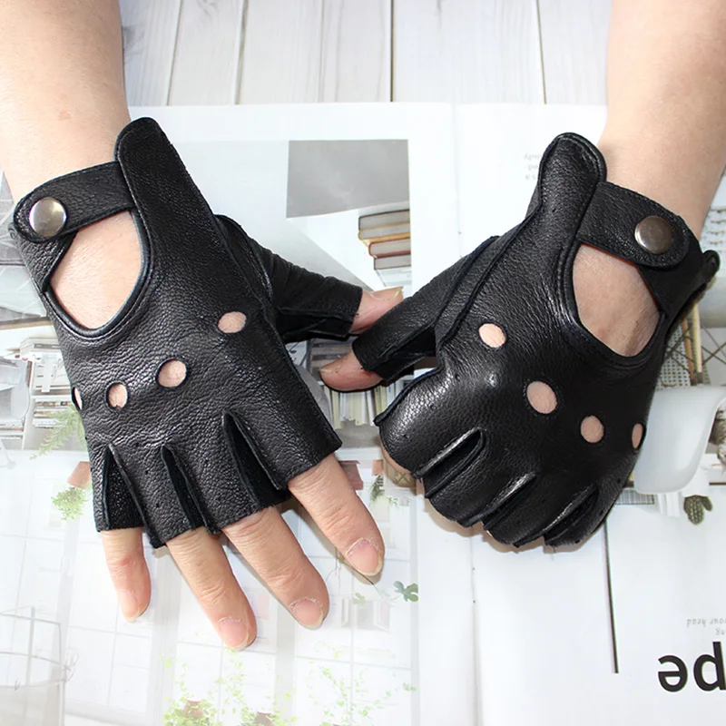 Guantes sin dedos para hombres, guantes para conducir automóviles, cuero de  piel de ciervo súper suave, gran regalo para él -  México