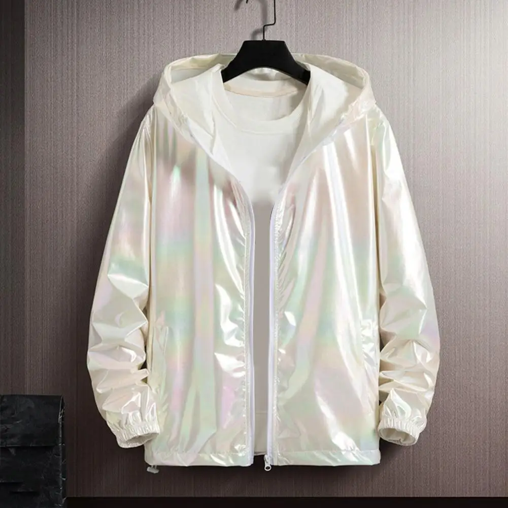 Summer Colorful Shiny Sunscreen Jacket for Men and Women Couples Thin Breathable Large Size women sunscreen hat