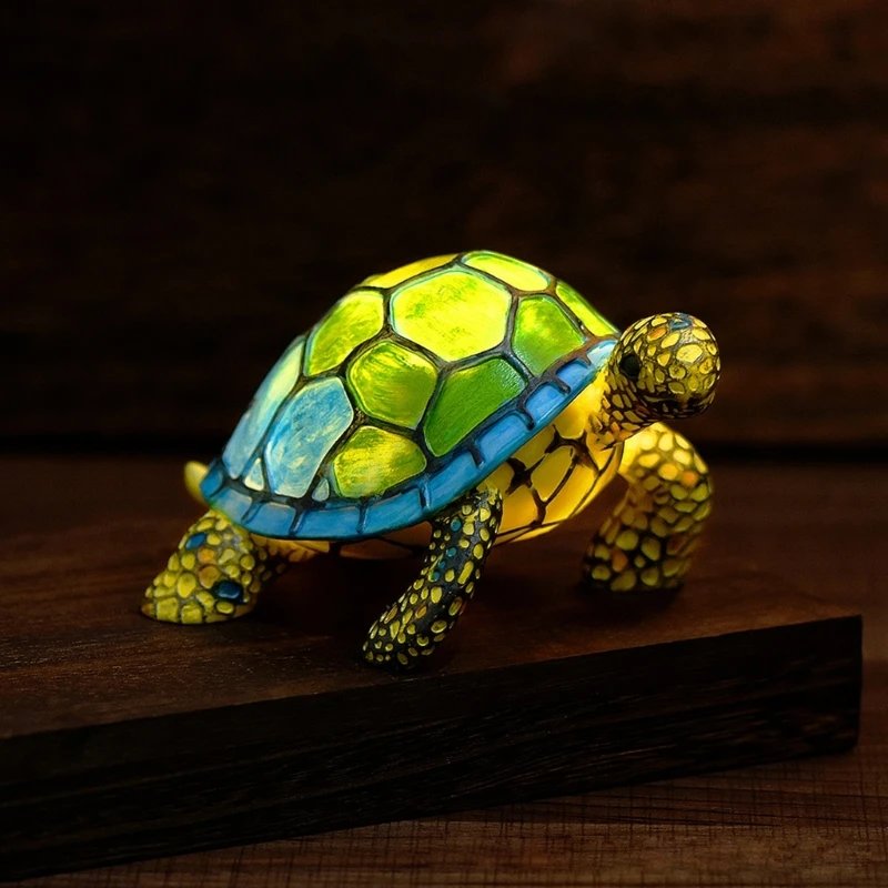 Elegant Colored Glass Animal Decoration Stained Table Lamp for Living Room and Bedroom
