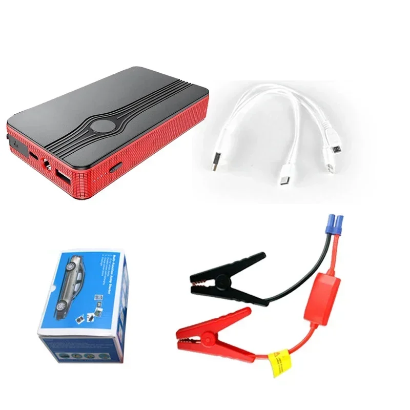 10000mAh 600A Car Jump Starter Power Battery Bank 12V Emergency Booster Starting Device USB Flashlight Port For 2.0L Gasoline