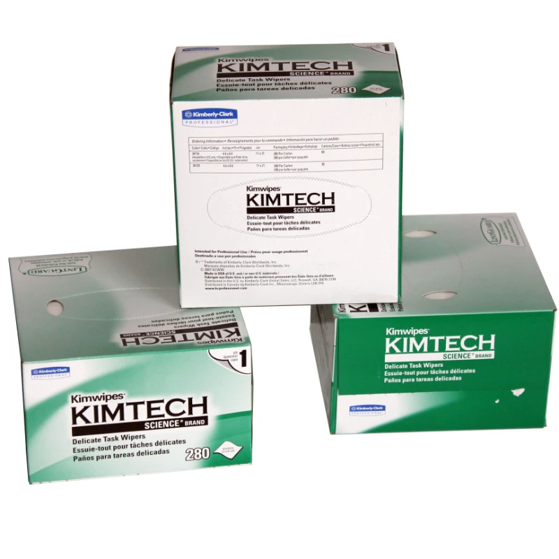 Factory Price KIMTECH Kimwipes Fiber Cleaning Paper Packes 280Pumps One Box Kimperly Wipes Optical Fiber Wiping Paper USA Import