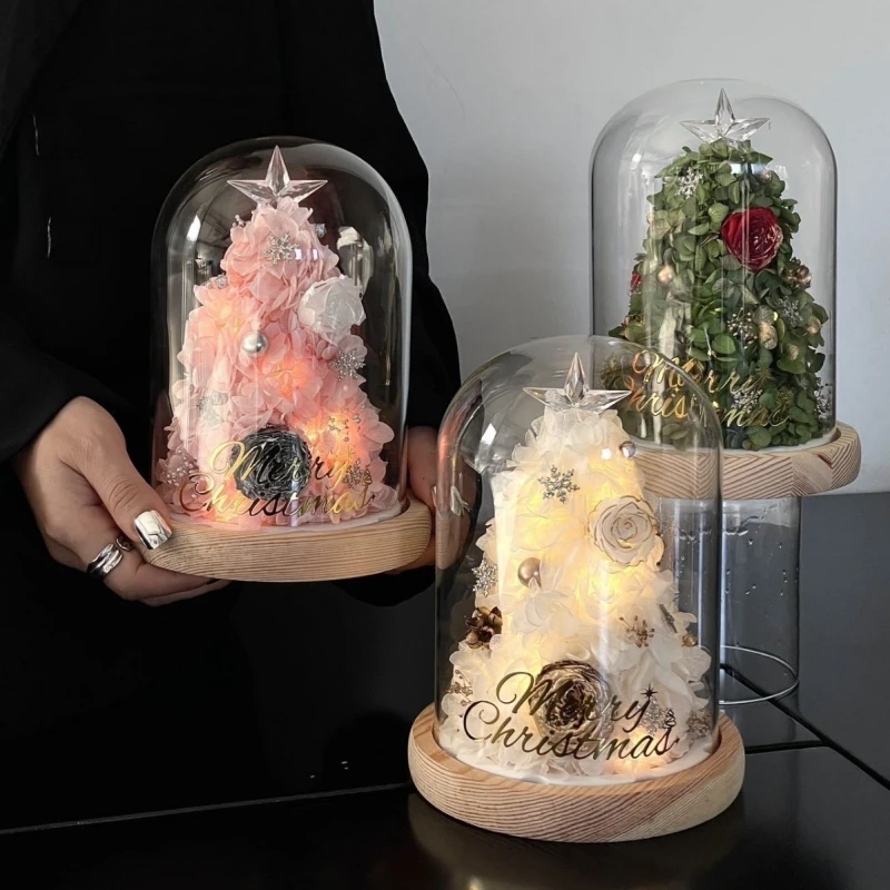 15*30cm Cylinder Glass Dome Vase Home Deocration Log EVA Base Transparent Dustproof Cover Wedding Souvenir DIY Friend Gift 5