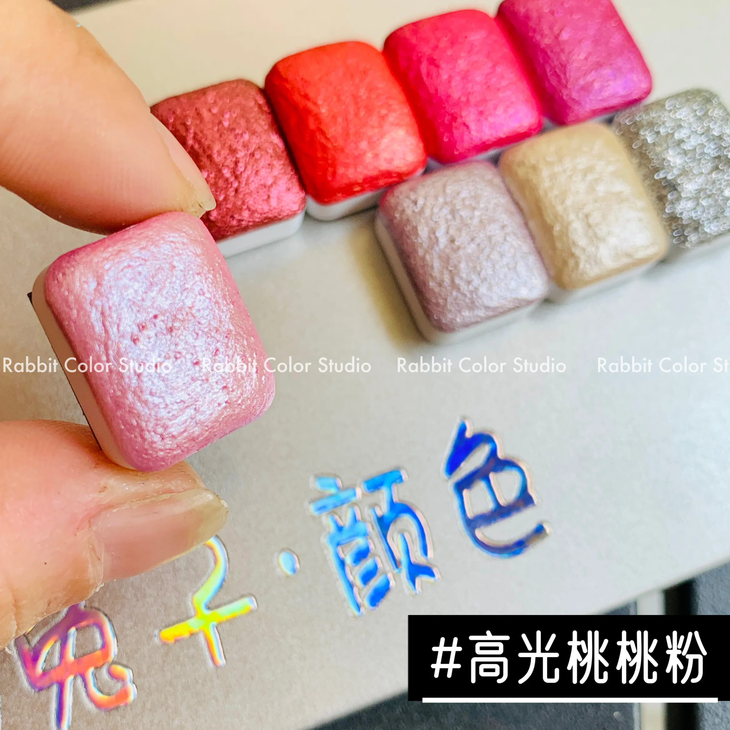 [펄레센트 수채화] 컬러풀 리틀 처비 32색 |   1ml 고체 수채화 세트 |   탕카 그림과 잉크 글쓰기