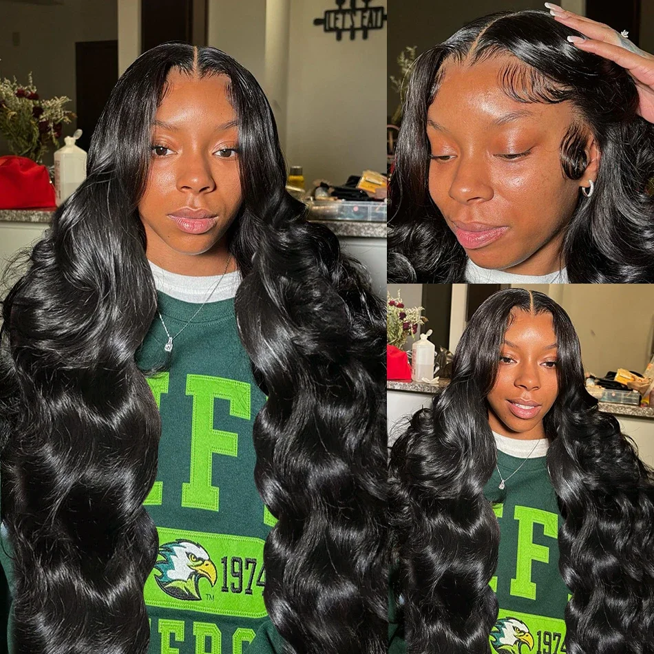 Body Wave Lace Front Human Hair Wig 30 40 Inches 200 Density Brazilian Remy 13x6 Transparent Hd Lace Frontal Wigs For Women 2